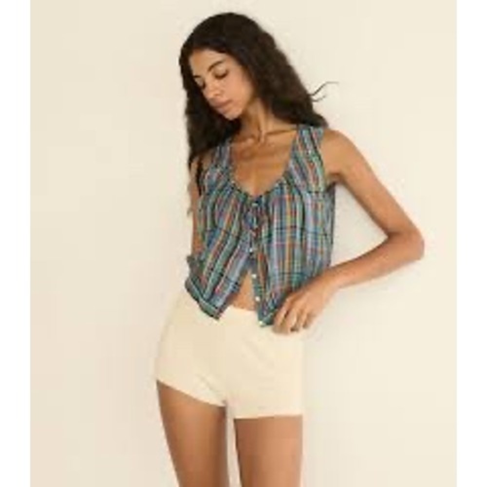 DOEN Theo Top Alderbrook Plaid Small New With Tags